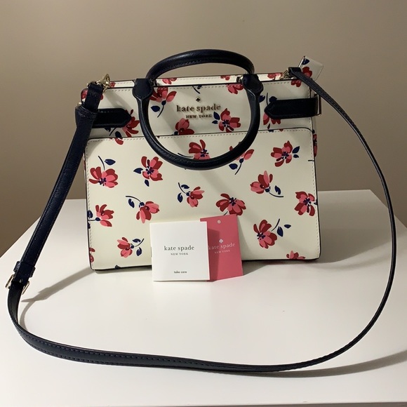 ♦️SOLD♦️Kate Spade Staci Medium Top Zip Satchel Tea Garden - Picture 1 of 11